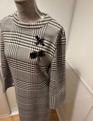 Vestido pata de gallo negro y blanco