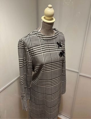 Vestido pata de gallo negro y blanco