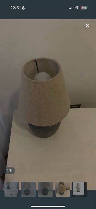 Lámpara mesita Zara Home cerámica y tela