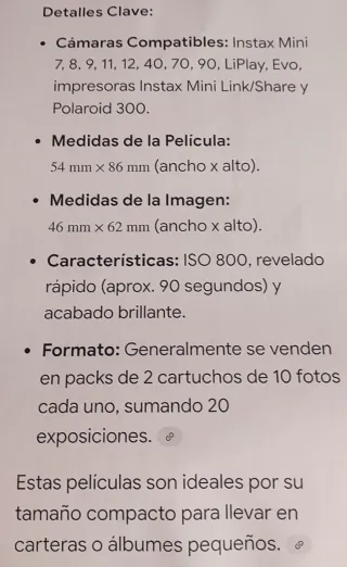 Lote 5 Packs Fuji Instax Mini 20 Hojas