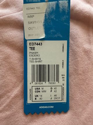 Camiseta Adidas Rosa Talla M