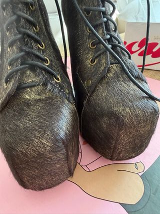 Botines Jeffrey Campbell Pelo Tacón Madera