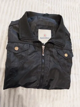 Chaqueta Cazadora Negra Mujer Kelrebec impecable .