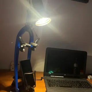 Lámpara Artesanal Metal Reciclado Azul