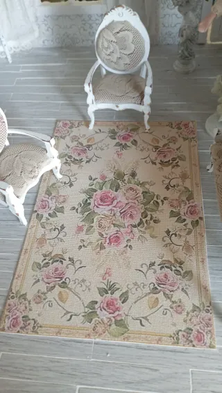 Tappeto miniatura 1:12 (12,7x19) floreale