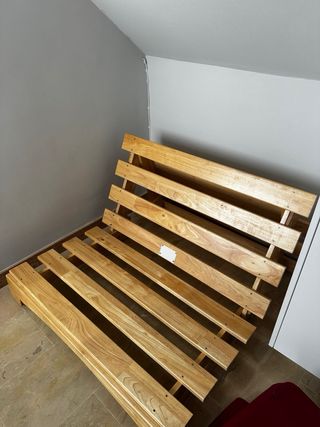 Sofá Cama Futón Madera Beige