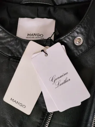 Chaqueta de cuero piel real negra