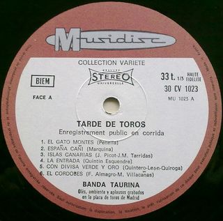 Vinilo Tarde de Toros