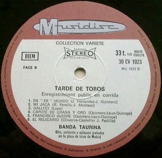 Vinilo Tarde de Toros