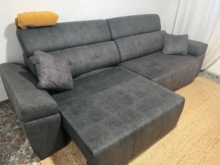 Sofá 3 plazas con asientos deslizantes y baúl