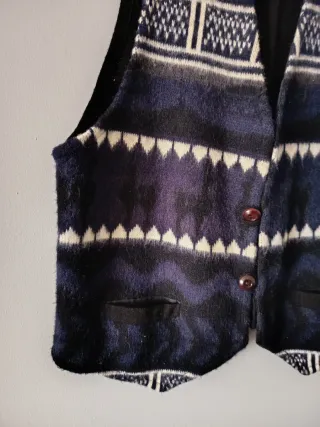 Chaleco de punto vintage estampado geométrico