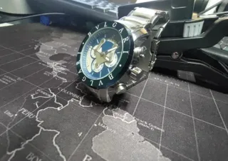 Reloj Bvlgari Cronógrafo Azul y Plateado
