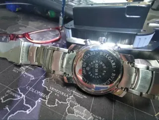 Reloj Bvlgari Cronógrafo Azul y Plateado