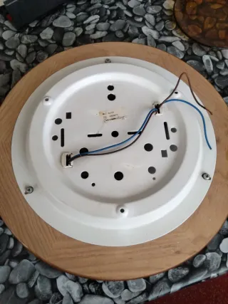 Plafón madera y cristal 2 bombillas E27