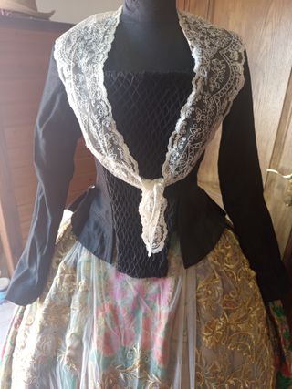 Corpiño Fallera Negro con pala de nido de abeja