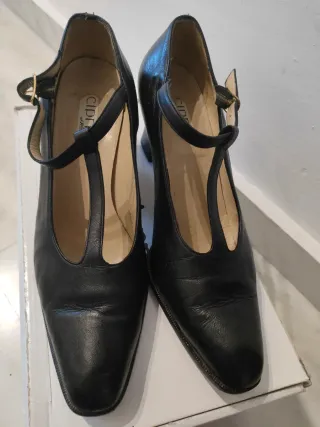 Zapatos Cipriani Mujer Tacón Negro T-Strap