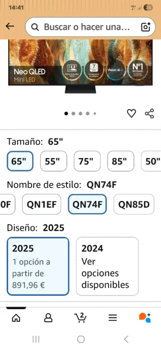 Samsung Neo QLED 65 Mini LED 2025 65QN74F
