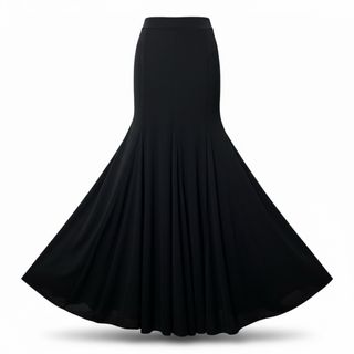 Falda larga flamenca negra con quillas