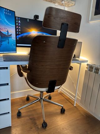 Silla escritorio Dayton ergonómica madera/blanco