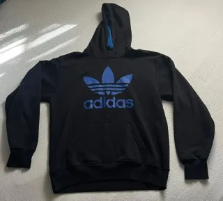 Sudadera Adidas Talla L Negra y Azul