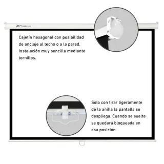 Pantalla Proyector Phoenix Enrollable Blanca