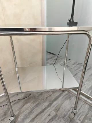 Mesa de trabajo de acero inoxidable  con ruedas