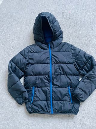 Anorak niño talla 13-14 azul y gris