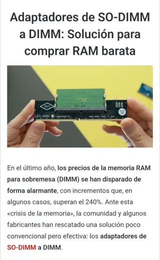 4 Adaptadores RVS DDR4 Portátil a Sobremesa