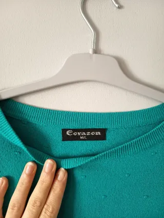 Jersey Corazon verde turquesa