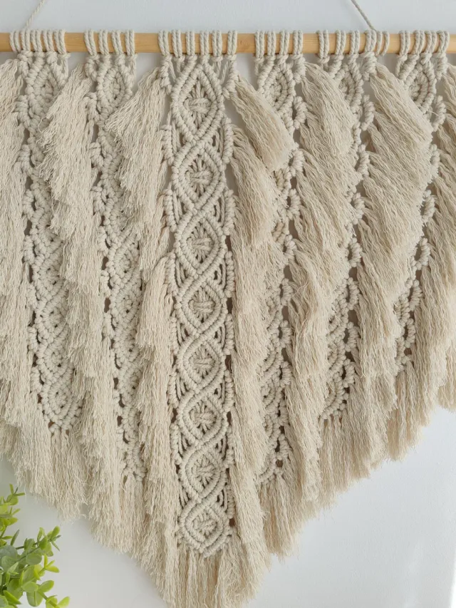 Tapiz Macramé Beige Algodón