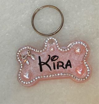 Colgante para perritos diamante con nombre y móvil
