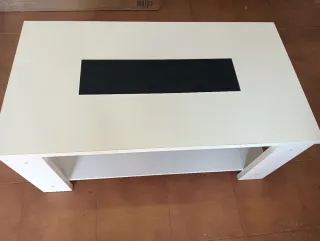 Mesa centro elevable blanca y negra