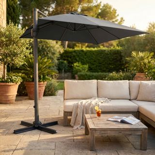 Ombrellone da Giardino Decentrato 3x4 m Alluminio