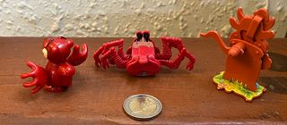 3 FIGURAS KINDER CASTOR CANGREJO Y VACA