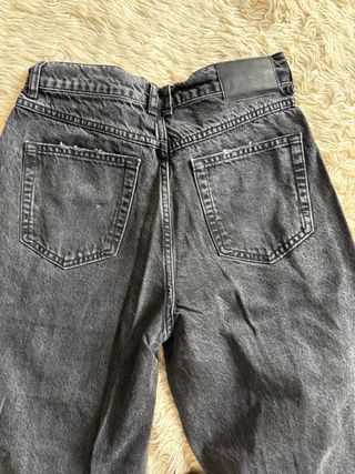 Pantalón ancho Pull&Bear negro roto