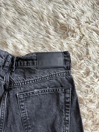 Pantalón ancho Pull&Bear negro roto