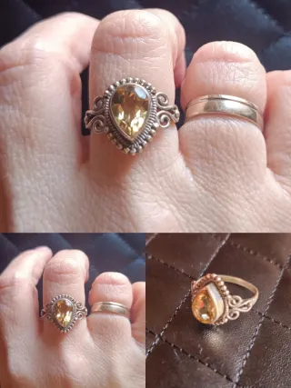 Anillo Plata 925 Citrino Facetado