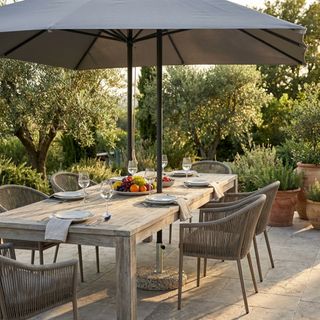Ombrellone da Giardino 3x4 m in Alluminio Grigio