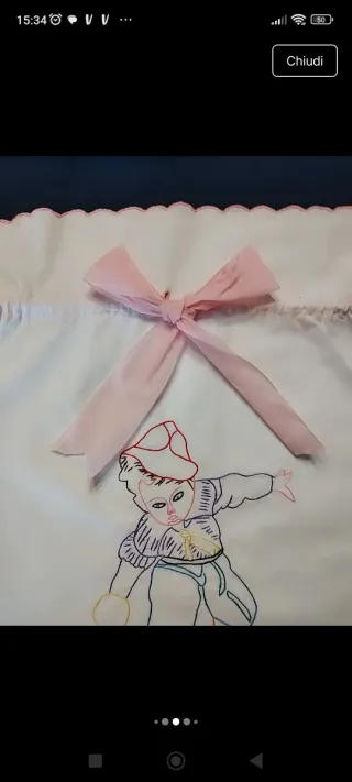 Sacca porta indumenti neonato ricamata