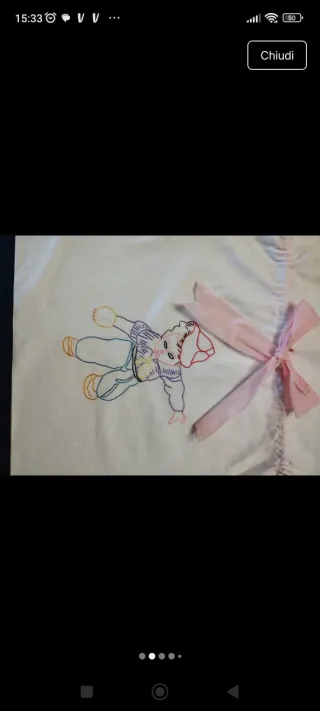 Sacca porta indumenti neonato ricamata