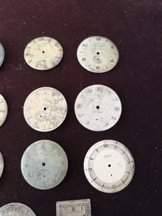 Lote 10 Esferas de Reloj Vintage