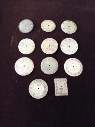 Lote 10 Esferas de Reloj Vintage