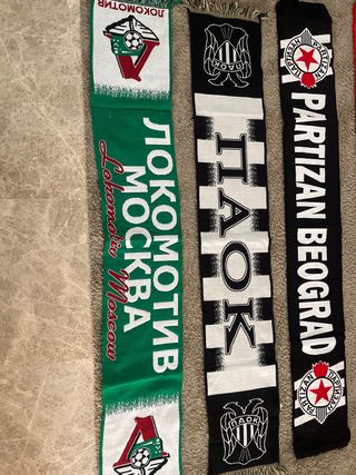 Bufandas de fútbol Lokomotiv, PAOK, Partizan, Red