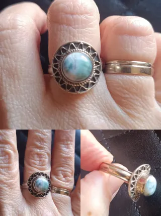 Anillo Plata 925 con Larimar