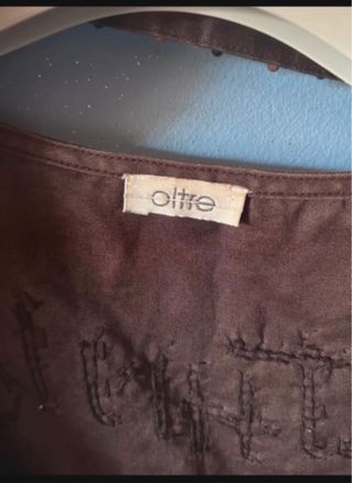 Canotta in puro lino con cintura ricamata etnica