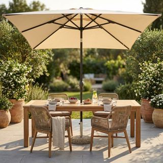Ombrellone da Giardino 3x3 m in Alluminio Beige