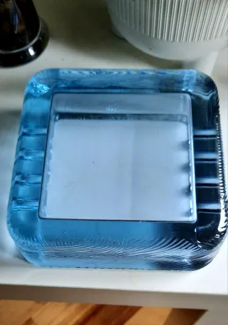 Posacenere Cristallo Blu Design Italiano Anni '60