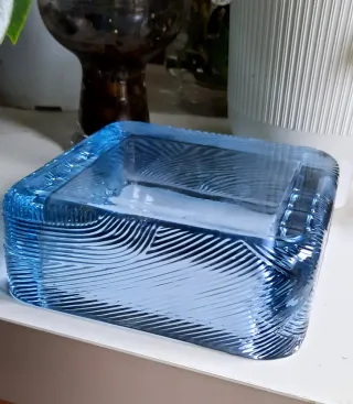 Posacenere Cristallo Blu Design Italiano Anni '60