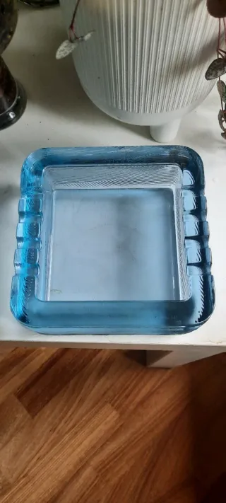 Posacenere Cristallo Blu Design Italiano Anni '60