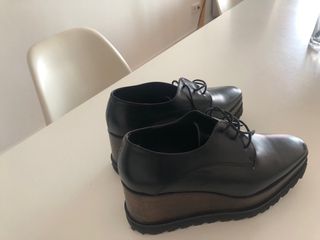 Zapato Etxart&Panno Piel Negro Tacón Cuña